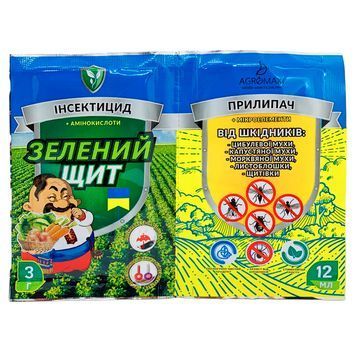 Зеленый щит от вредителей (луковичной, морковной, капустной мухи) + Прилипатель 3г+10мл 5173 фото